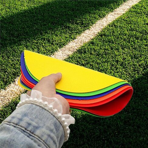 10Pcs/Set Flat Cones Spots Markers Floor Spots Agility Dots Anti Slip Court Marking Gym Accessories for Sports Training Soccer in Kuwait