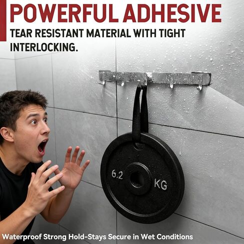 YITTIAN 12 Sets Hook and Loop Strips with Adhesive - Long Rectangles, Short Rectangles and Circles, Wall Adhesive Strips Heavy Duty, Heat-Resistant and Waterproof for Indoor and Outdoor Use in Kuwait