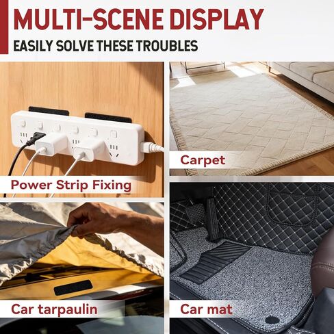 YITTIAN 12 Sets Hook and Loop Strips with Adhesive - Long Rectangles, Short Rectangles and Circles, Wall Adhesive Strips Heavy Duty, Heat-Resistant and Waterproof for Indoor and Outdoor Use in Kuwait