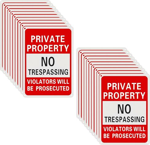 20 حزمة من علامات الملكية الخاصة التي لا تسمح بالتعدي على ممتلكات الغير، علامة ألومنيوم بحبر الأشعة فوق البنفسجية مقاومة للصدأ مقاس 10x7 بوصة، علامات تحذير مقاومة للطقس/متينة للمنزل والحديقة والفناء التجاري in Kuwait