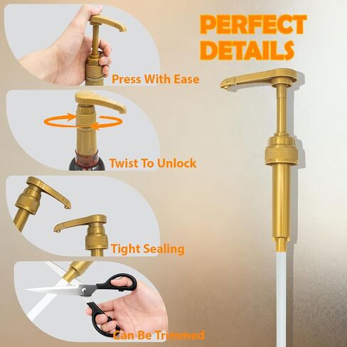 مضخة شراب متوافقة مع سيروفيا، مع توزيع دقيق، مضخة شراب القهوة متوافقة مع سيروفيا، تصميم قابل للقفل، سهلة الاستخدام والتنظيف للسوائل والمعاجين، 4 قطع in Kuwait