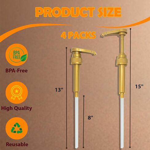 مضخة شراب متوافقة مع سيروفيا، مع توزيع دقيق، مضخة شراب القهوة متوافقة مع سيروفيا، تصميم قابل للقفل، سهلة الاستخدام والتنظيف للسوائل والمعاجين، 4 قطع in Kuwait