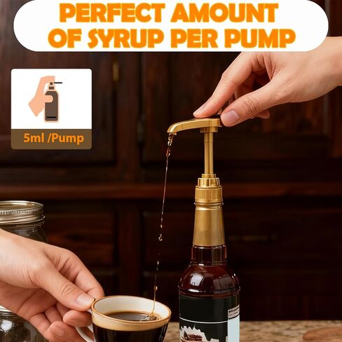 مضخة شراب متوافقة مع سيروفيا، مع توزيع دقيق، مضخة شراب القهوة متوافقة مع سيروفيا، تصميم قابل للقفل، سهلة الاستخدام والتنظيف للسوائل والمعاجين، 4 قطع in Kuwait