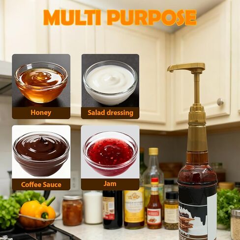 مضخة شراب متوافقة مع سيروفيا، مع توزيع دقيق، مضخة شراب القهوة متوافقة مع سيروفيا، تصميم قابل للقفل، سهلة الاستخدام والتنظيف للسوائل والمعاجين، 4 قطع in Kuwait