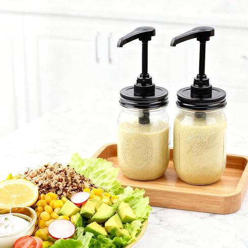 Glass Syrup Sauce Bottle with Dispenser Pump 16 Oz Mason Jar Honey Coffee Syrup Condiment Container Food Grade Airtight & Leak-Proof -2 Set in Kuwait