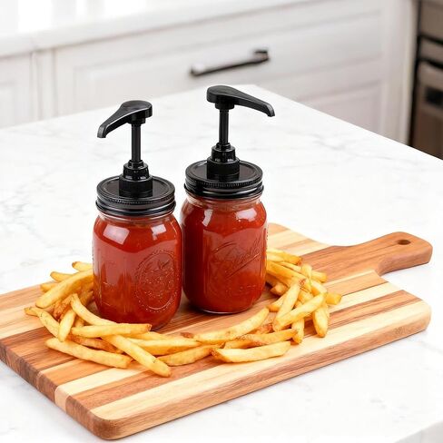 Glass Syrup Sauce Bottle with Dispenser Pump 16 Oz Mason Jar Honey Coffee Syrup Condiment Container Food Grade Airtight & Leak-Proof -2 Set in Kuwait