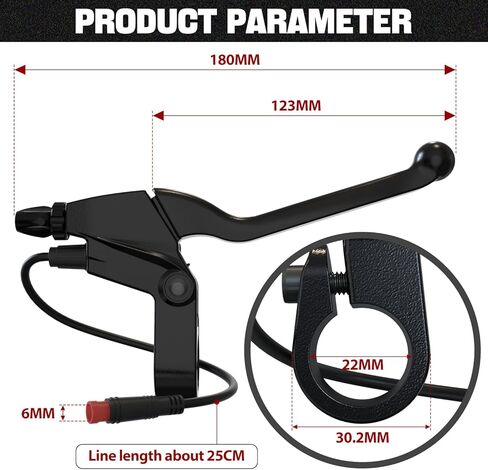Durable Waterproof 2 pin Connector 2 Wires Left & Right Electronic Brake Lever Accessories for Electric Bicycle E-Bike Scooter (1 Pair) with semi-Metallic disc Brake Pads & Spring in Kuwait
