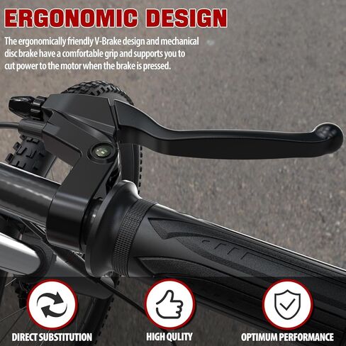 Durable Waterproof 2 pin Connector 2 Wires Left & Right Electronic Brake Lever Accessories for Electric Bicycle E-Bike Scooter (1 Pair) with semi-Metallic disc Brake Pads & Spring in Kuwait