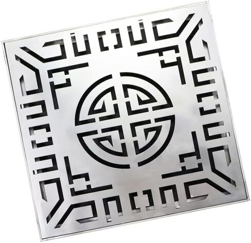 Decorative Manhole Cover and Drain Grate, 304 Stainless Steel Floor Drain with Non-Slip Surface, Ideal for Garden, Courtyard, Kitchen, and Basement(25 * 25cm/9.84 * 9.84in) in Kuwait