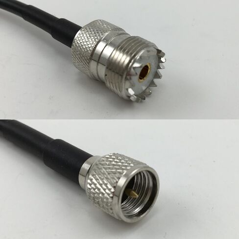1 Foot RG58 SO239 UHF Female to Mini UHF Male Pigtail Jumper RF coaxial Cable 50ohm Quick USA Shipping in Saudi Arabia