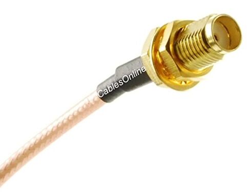 كابلات اون لاين 4 قدم SMA Male to SMA Bulkhead Female RG316 Coax Low Loss RF Cable, RF-MC404 in Saudi Arabia