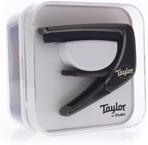 Taylor Black Chrome Finish Capo - White Pearl w/Black Taylor Logo in Kuwait