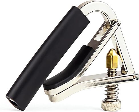 Guitar Capo - Quick Change Metal Kapo, Adjustable Capo with Memory Tension for Acoustic Electric Guitars 6 String, Clip-On Tuner for Stable Tone, Suitable for Beginners and Pros (Silver) in Saudi Arabia