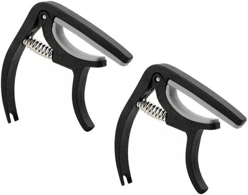 2 PCS Guitar Capo, Acoustic Guitar, Electric Guitar Capo- Banjo and, for Acoustic, Ukulele, Mandolin, Bass, Picks Black Single Handed Capo in Saudi Arabia