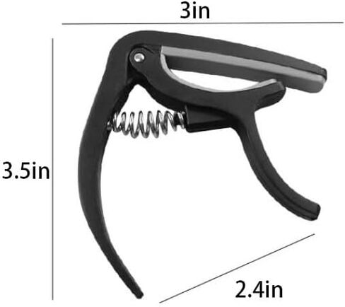 2 PCS Guitar Capo, Acoustic Guitar, Electric Guitar Capo- Banjo and, for Acoustic, Ukulele, Mandolin, Bass, Picks Black Single Handed Capo in Saudi Arabia