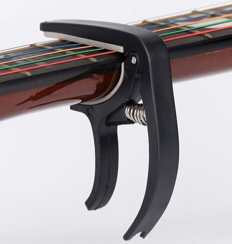 2 PCS Guitar Capo, Acoustic Guitar, Electric Guitar Capo- Banjo and, for Acoustic, Ukulele, Mandolin, Bass, Picks Black Single Handed Capo in Saudi Arabia