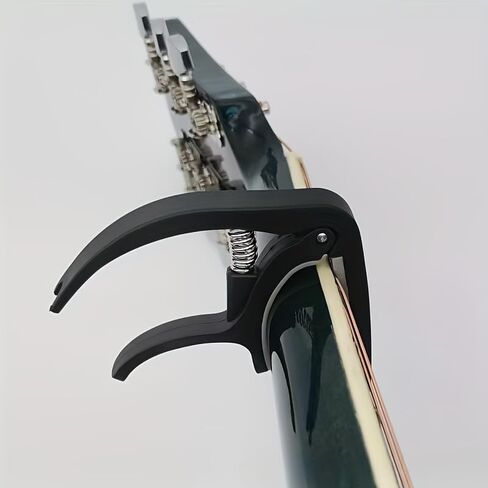 Beginner Guitar Capo - Quick Change Clamp for Acoustic & Electric Guitar,Ukulele,Mandolin, Easy to Use,Stainless Steel Spring, Rubber Pads,Portable (Black) in Saudi Arabia