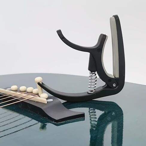 Beginner Guitar Capo - Quick Change Clamp for Acoustic & Electric Guitar,Ukulele,Mandolin, Easy to Use,Stainless Steel Spring, Rubber Pads,Portable (Black) in Saudi Arabia