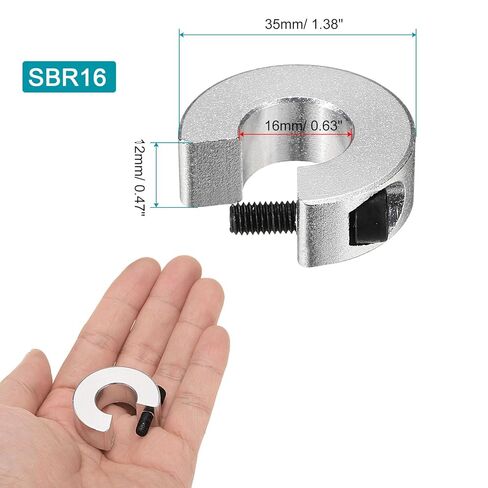 uxcell SBR16 Linear Rail Shaft Stop Collars Silvery 8pcs in Kuwait