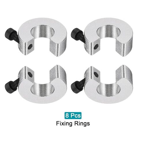uxcell SBR16 Linear Rail Shaft Stop Collars Silvery 8pcs in Kuwait