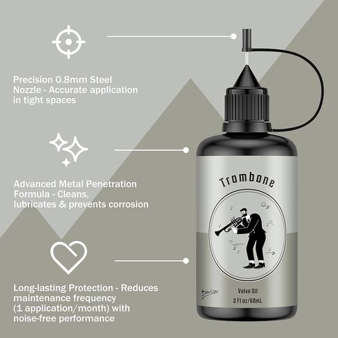 Complete Trombone Care Kit - Includes Polishing,Valve Oil,2 Cleaning Cloths,Slide Grease,and Cleaning Brush in Kuwait