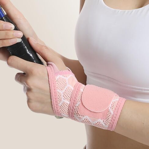 Wrist Strap and Wrist Brace Sport Fitness, Weightlifting, Carpal Tunnel Arthritis,high Elastic Fabric(Pack of 2) (Pink) in Saudi Arabia