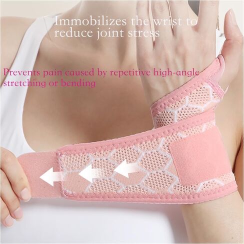Wrist Strap and Wrist Brace Sport Fitness, Weightlifting, Carpal Tunnel Arthritis,high Elastic Fabric(Pack of 2) (Pink) in Saudi Arabia