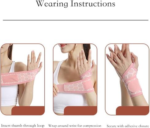 Wrist Strap and Wrist Brace Sport Fitness, Weightlifting, Carpal Tunnel Arthritis,high Elastic Fabric(Pack of 2) (Pink) in Saudi Arabia