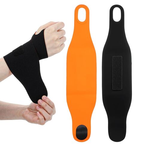 2PCS Ulnar Wrist Brace for Carpal Tunnel, Ultra-Thin Wrist Wraps for Pain Relief Elastic Hand Braces Compression and Support for Fitness Enthusiasts for Right & Left Hand (Black, Orange) in Saudi Arabia