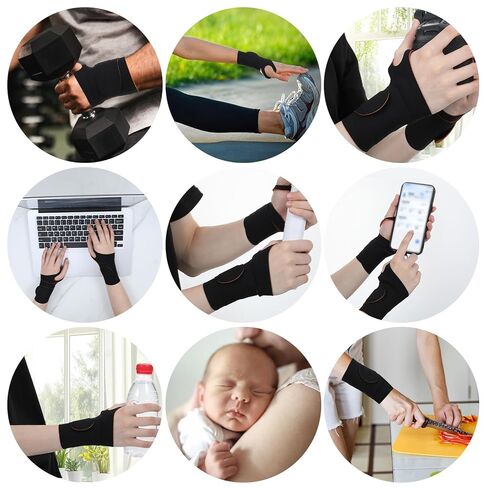 2PCS Ulnar Wrist Brace for Carpal Tunnel, Ultra-Thin Wrist Wraps for Pain Relief Elastic Hand Braces Compression and Support for Fitness Enthusiasts for Right & Left Hand (Black, Orange) in Saudi Arabia