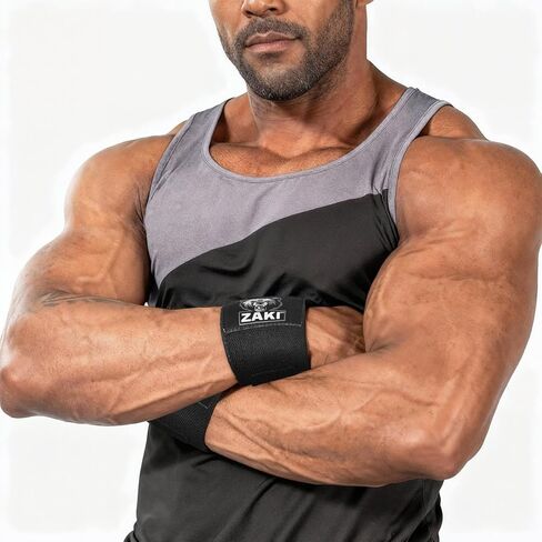 18 Inch Weightlifting Wrist Wraps with Thumb Loop, Adjustable Wrist Support Straps for Gym, Powerlifting, Bench Press, Strength Training, Black Pair in Saudi Arabia