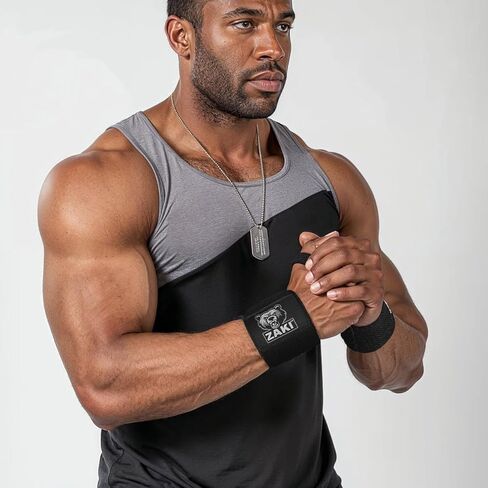 18 Inch Weightlifting Wrist Wraps with Thumb Loop, Adjustable Wrist Support Straps for Gym, Powerlifting, Bench Press, Strength Training, Black Pair in Saudi Arabia