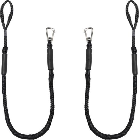 Pontoon Boat,Canoe, Power Boat,Kayak,Jet Ski,Shock Absorbing Docking String for Boat,Bungee Dock Line Elastic Mooring Rope with Protective Cover for Docking with Stainless Steel Clip Accessories in Saudi Arabia