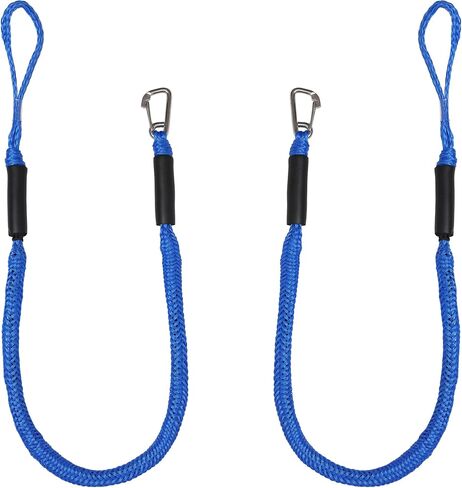 Pontoon Boat,Canoe, Power Boat,Kayak,Jet Ski,Shock Absorbing Docking String for Boat,Bungee Dock Line Elastic Mooring Rope with Protective Cover for Docking with Stainless Steel Clip Accessories in Saudi Arabia