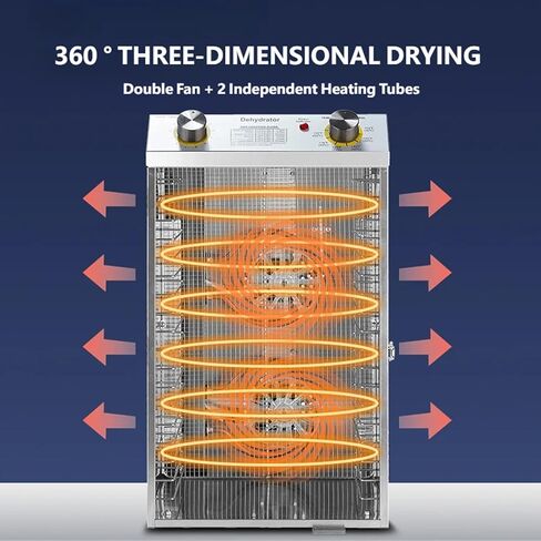 Commercial Freeze Dryer Machine for Food, 6-18 Layer Dehydrator with Timer & 30-90℃ Temp Control, Ideal for Jerky, Fruits, Vegetables, Meat & Herbs in Kuwait