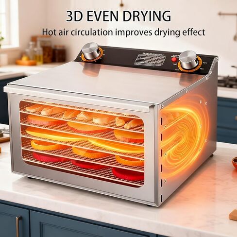 Commercial Freeze Dryer Machine for Food, 6-18 Layer Dehydrator with Timer & 30-90℃ Temp Control, Ideal for Jerky, Fruits, Vegetables, Meat & Herbs in Kuwait