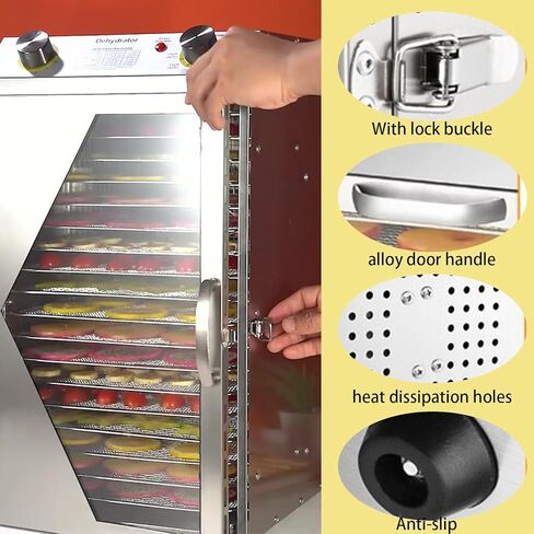 Commercial Freeze Dryer Machine for Food, 6-18 Layer Dehydrator with Timer & 30-90℃ Temp Control, Ideal for Jerky, Fruits, Vegetables, Meat & Herbs in Kuwait