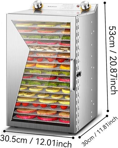 Commercial Freeze Dryer Machine for Food, 6-18 Layer Dehydrator with Timer & 30-90℃ Temp Control, Ideal for Jerky, Fruits, Vegetables, Meat & Herbs in Kuwait
