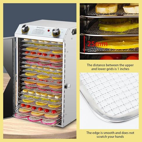 Commercial Freeze Dryer Machine for Food Dehydration, 12 Layers, Timer Control & Temp 30-90℃, Ideal for Jerky, Fruits, Vegetables, Meat & Herbs in Kuwait