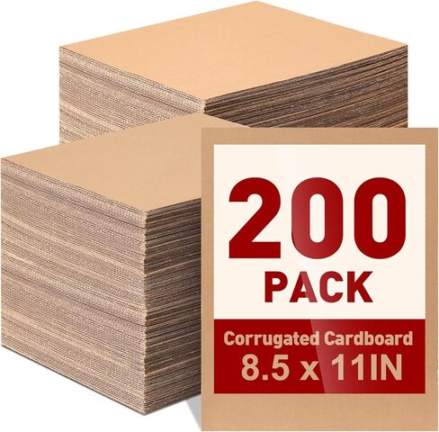 200 Pack 8.5x11 Corrugated Cardboard Sheets, Flat Cardboard Paper Inserts for Shipping, Mailing, Packing, DIY Crafts in Saudi Arabia