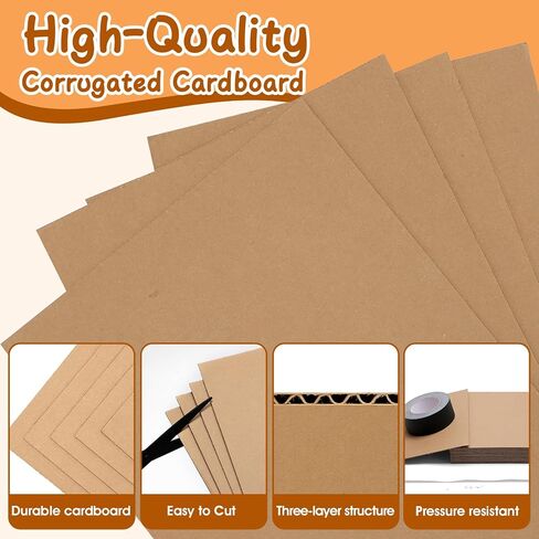 200 Pack 8.5x11 Corrugated Cardboard Sheets, Flat Cardboard Paper Inserts for Shipping, Mailing, Packing, DIY Crafts in Saudi Arabia