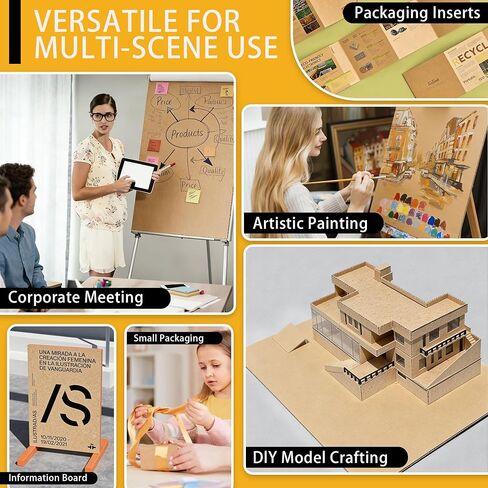 Hixdo12 حزمة من أوراق الورق المقوى المموج مقاس 24 بوصة × 36 بوصة × 3/16 بوصة، لوحة ملصقات بنية سميكة مزدوجة الجدار، أوراق كرتون مسطحة كبيرة للتعبئة والبريد والنقل والشحن والحرف اليدوية in Kuwait