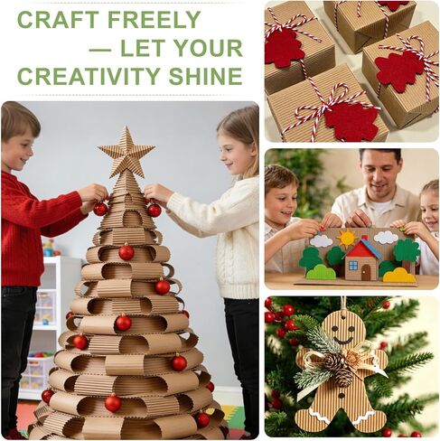 لفة من الورق المقوى المموج، ورق مموج مقاس 66 × 17 بوصة، لفة من الورق المقوى السميك بوجه واحد للأعمال اليدوية، والحرف اليدوية، وتغليف الهدايا، والنقل، والشحن، والبريد، والنمذجة ومنصات التعبئة والتغليف (بني) in Kuwait