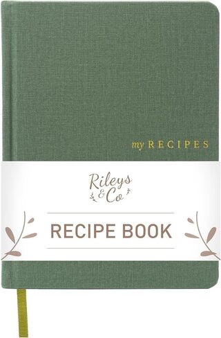 كتاب الوصفة الرمادي Rileys & Co. للكتابة في وصفاتك الخاصة | كتب وصفة فارغة للكتابة في | وصفة مجلة | دفتر ملاحظات الوصفة | كتاب طبخ فارغ (8.5x11 في / 21.5 × 28 سم) in Kuwait