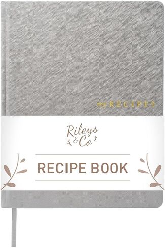 Rileys & Co. كتاب وصفات براون لتكتب فيه وصفاتك الخاصة | كتب وصفات فارغة للكتابة فيها | مجلة الوصفة | دفتر الوصفات | كتاب طبخ فارغ (8.5 × 11 بوصة / 21.5 × 28 سم) in Kuwait