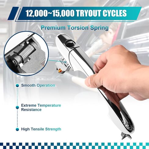 Exterior Door Handle for Fiat 500 2012 2013 2014 2015 2016 2017 2018 Outside Chrome Door Handle Replacement with Lock Hole, 68069943AC (Left Driver Side) in Kuwait