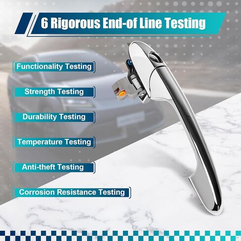 Exterior Door Handle for Fiat 500 2012 2013 2014 2015 2016 2017 2018 Outside Chrome Door Handle Replacement with Lock Hole, 68069943AC (Left Driver Side) in Kuwait