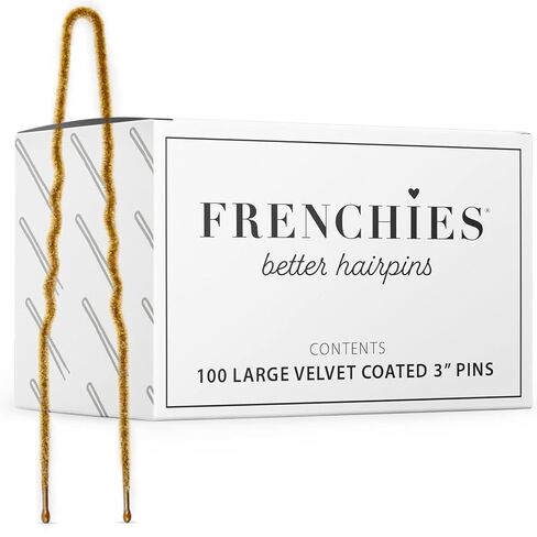 Frenchies French Twist Hair Pin, Ultra Flocked Extra Soft French Hair Pins for Women, Wedding, Updo Extensions, or Wig, 100 Count, Blond, Large (3 inch) in Kuwait