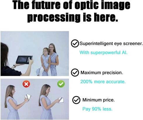 7 Inch Touch Screen Ophthalmology Vision Screener, Eye Exam Machine with Data Storage, 98CM Measuring Distance, 0-180° Axis, Ideal for Optometrists & Eye Clinics in Saudi Arabia