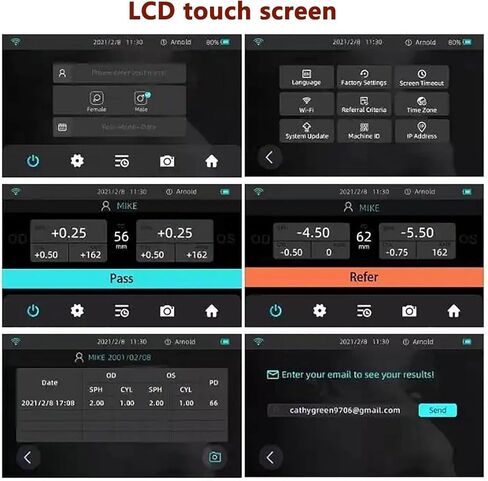 7" Touch Screen Ophthalmology Vision Screener - Rapid Eye Exam Machine for Adults & Kids, 0-180° Vision Test, 98cm Detection Distance, Fast 3S Results in Saudi Arabia